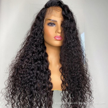 Wholesale Brazilian Virgin Hair Pre Plucked With Baby Hair Transparent Lace Front Wigs Curly For Black Women Wigs